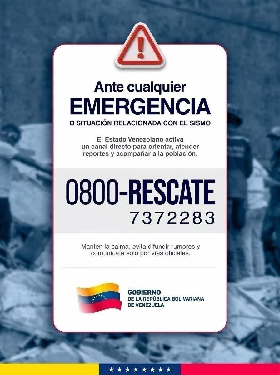 mippci_ven's tweet photo. Ante cualquier emergencia, el Estado Venezolano activa 0800-RESCATE

Mantén la calma, evita difundir rumores y comunícate solo por vías oficiales. https://t.co/PwfvJxMbCR