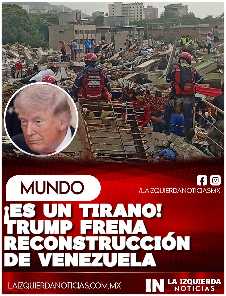 IzqNoticiasMx's tweet photo. INHUMANO... Al anunciar un plan de rescate integral, la presidenta encargada, Delcy Rodríguez, exige que se levanten las sanciones contra Venezuela, ya que todo el esfuerzo es insuficiente cuando el país se mantiene sometido a un esquema de bloqueos económicos emitido por Estados Unidos que le impide el acceso y la administración plena de sus propios recursos económicos, incluidos los valiosos ingresos por la venta de petróleo, que como ha dicho Trump, lo ha utilizado para pagar su guerra contra Irán.