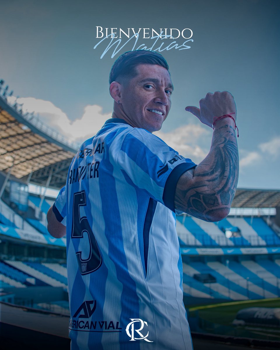 RacingClub's tweet photo. ✅ 𝗞𝗥𝗔𝗡𝗘𝗩𝗜𝗧𝗧𝗘𝗥 𝗘𝗦 𝗗𝗘 𝗥𝗔𝗖𝗜𝗡𝗚 

Matías Kranevitter es nuevo jugador de La Academia. El mediocampista llega en condición de libre y ya firmó contrato por un año.

¡Bienvenido, Mati! 🩵🤍 https://t.co/f7vpO9oypo