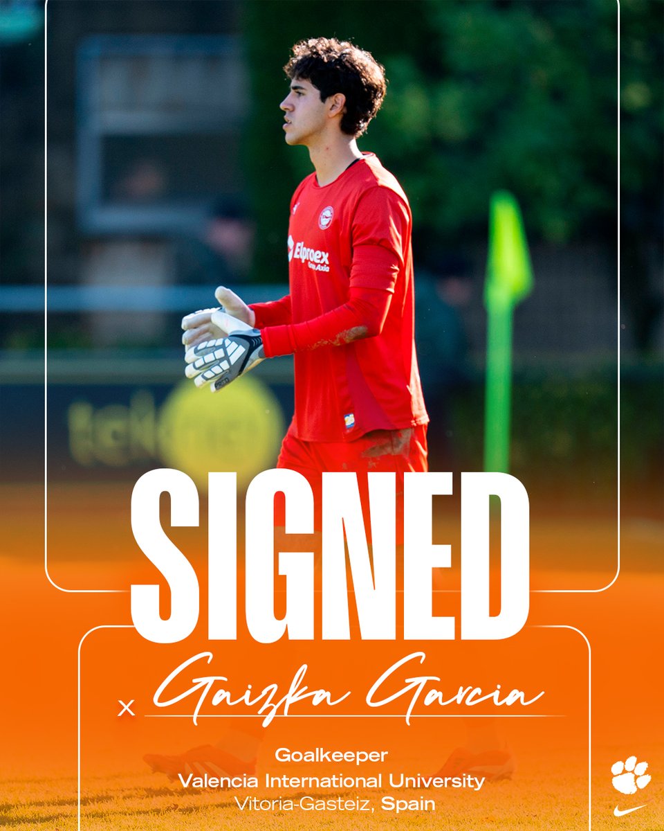 ClemsonMSoccer's tweet photo. Signed ✍️ 
Welcome to the #ClemsonUnited family Gaizka! https://t.co/NBJfdE4DdG
