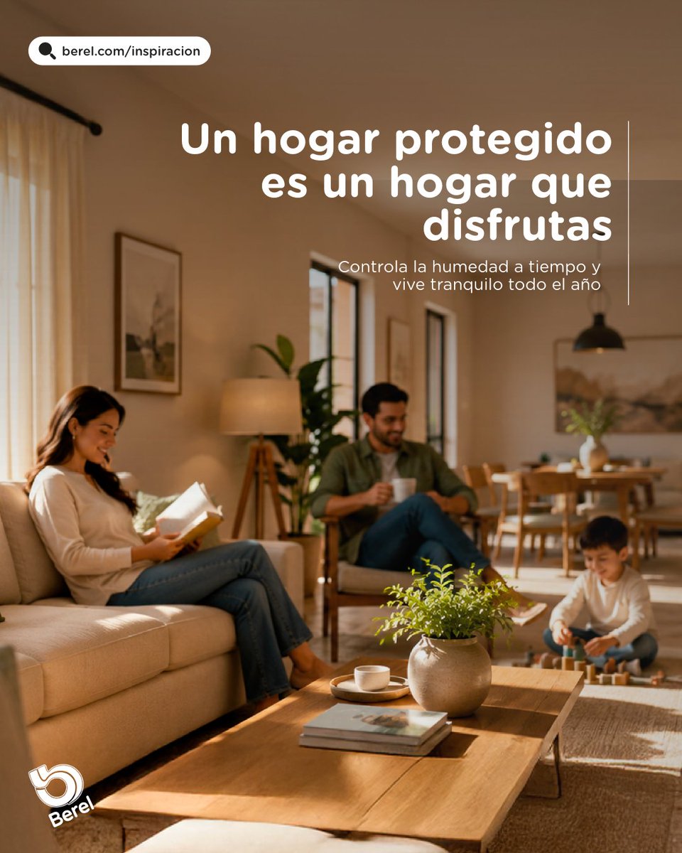 GrupoBerel's tweet photo. Cuidar tu hogar de la humedad es más fácil de lo que crees: impermeabiliza el techo, pinta con fórmula antihumedad y sella a tiempo. Menos gasto de luz, muros firmes y aire sano💙 
Te decimos cómo 👉 https://t.co/OX0kj5pyA4 #PintaConBerel https://t.co/r1I7haYgGt