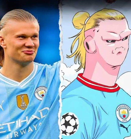 peeperlab's tweet photo. Fans say Erling Haaland looks like Majin Buu, and now they can't unsee it. https://t.co/V3f9Lo5ot0