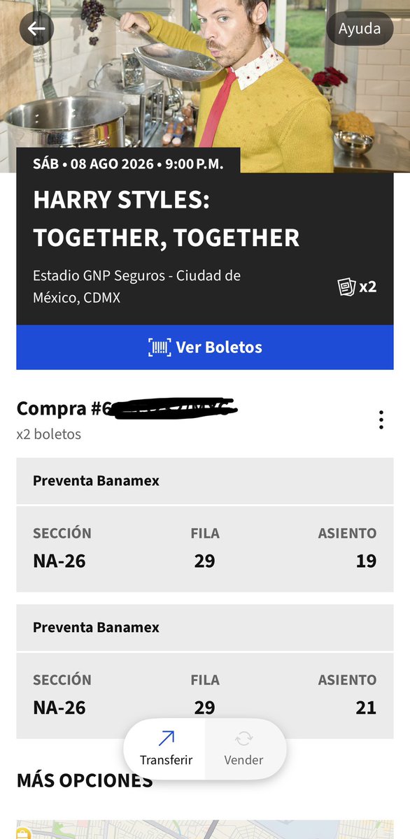 ibakusuki's tweet photo. holaa, vendo 2 boletos para ver a harry styles en ciudad de mexico para el 08 de Agosto, si son de mty podemos hacer trato en persona.
Sección Naranja 26
Costaron 1200 aprox cada uno
Dejo los 2x 1700 https://t.co/VMYGJvNARy