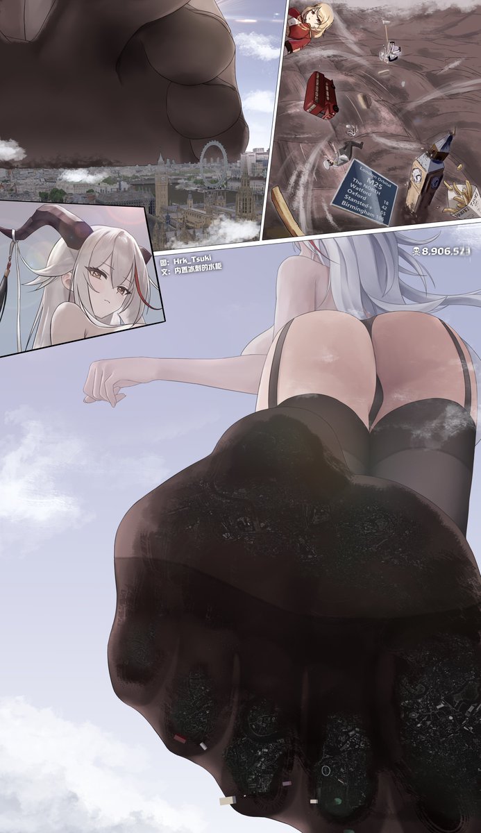 Hrk_Tsuki's tweet photo. 感谢@nei_bing 的约稿和配文～

这次是巨大龙娘埃吉尔

#giantess #巨大娘 #アズールレーン https://t.co/WDIgR7cDum
