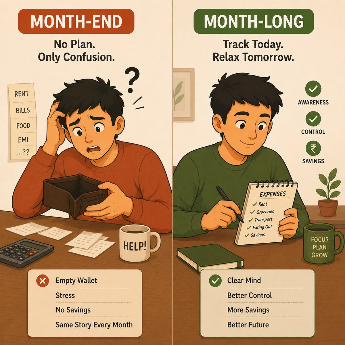 financewithanas's tweet photo. Most people don't have a spending problem.
They have a seeing problem.

Track every rupee for 30 days; not to feel guilty,
but to finally see where your money actually goes.

You can't fix what you refuse to face.

#FinanceWithAnas #MoneyAwareness #BudgetSmarter https://t.co/SOZMPUazhU