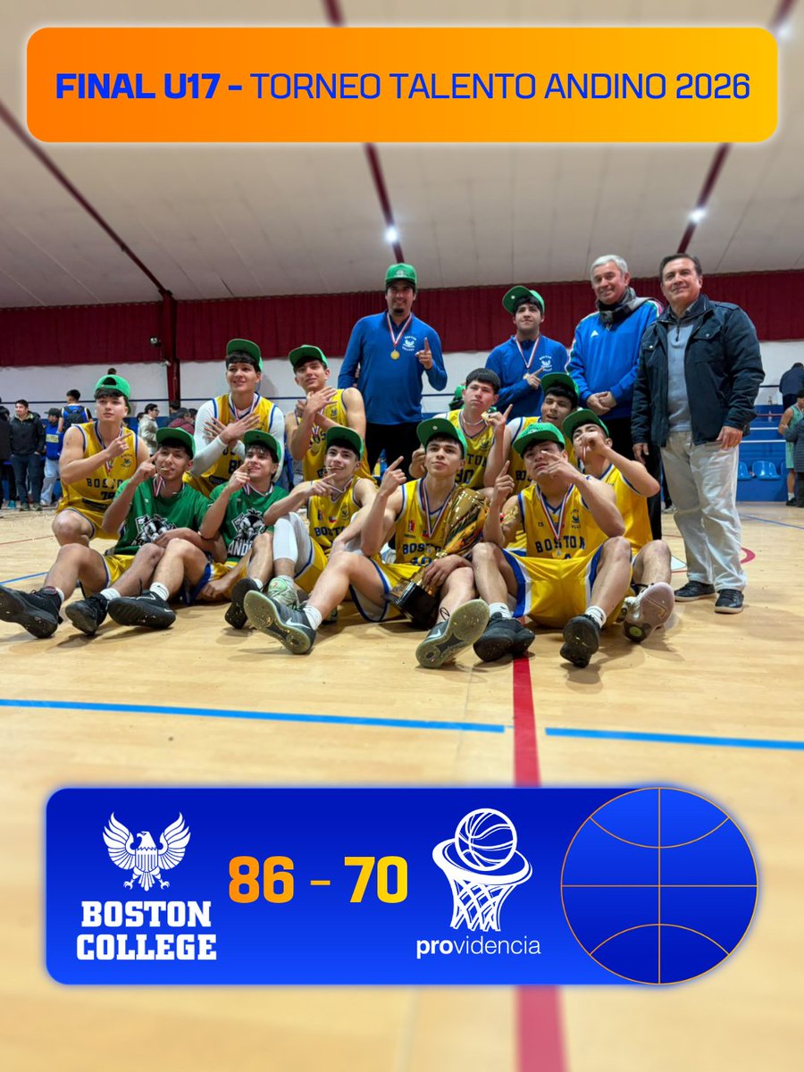 CDBostonChile's tweet photo. 🏀🦅 ¡Gran Torneo Talento Andino 2026 para nuestras #Águilas!
🥇 U17 Campeón invicto
🥈 U15 y U13 Subcampeones
Destacamos los premios de Gabriel Pachano (MVP), Renato Álvarez, Jorge Tapia, Thomas Huircan y Alonso Zamora, todos entre los mejores del certamen.
#VamosBoston https://t.co/WoiNz3G3MQ