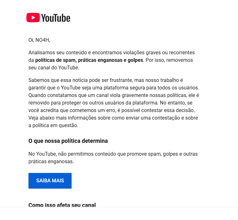 No4hzin's tweet photo. Olá @TeamYouTube tive meu canal hackeado e abriram uma LIVE fazendo meu canal ser excluído. Preciso de ajuda de um HUMANO para conseguir meu canal de volta. Não consigo obter o link no momento, mas @NO4H é meu arroba na plataforma @YouTubeBrasil https://t.co/xtD1z0JGhS