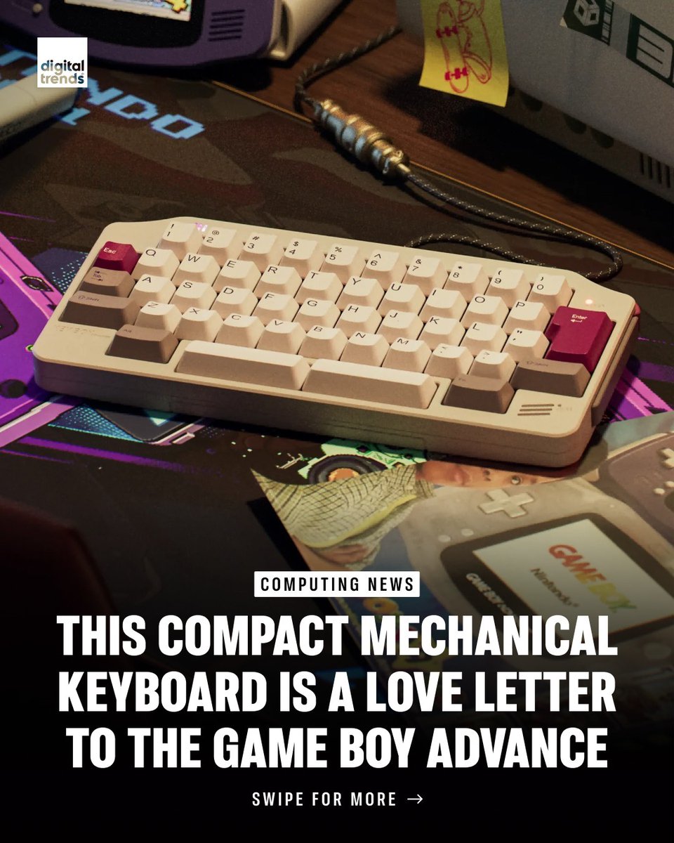 DigitalTrends's tweet photo. Prototypist Keyboy Advance from Proto[Typist] Keyboards is a 50% mechanical keyboard kit inspired by the beloved Game Boy Advance, featuring retro handheld design cues and functional shoulder buttons. The… #mechanicalkeyboard #keyboard #gameboyadvanced #technology #technews https://t.co/NmNHyFZZlG