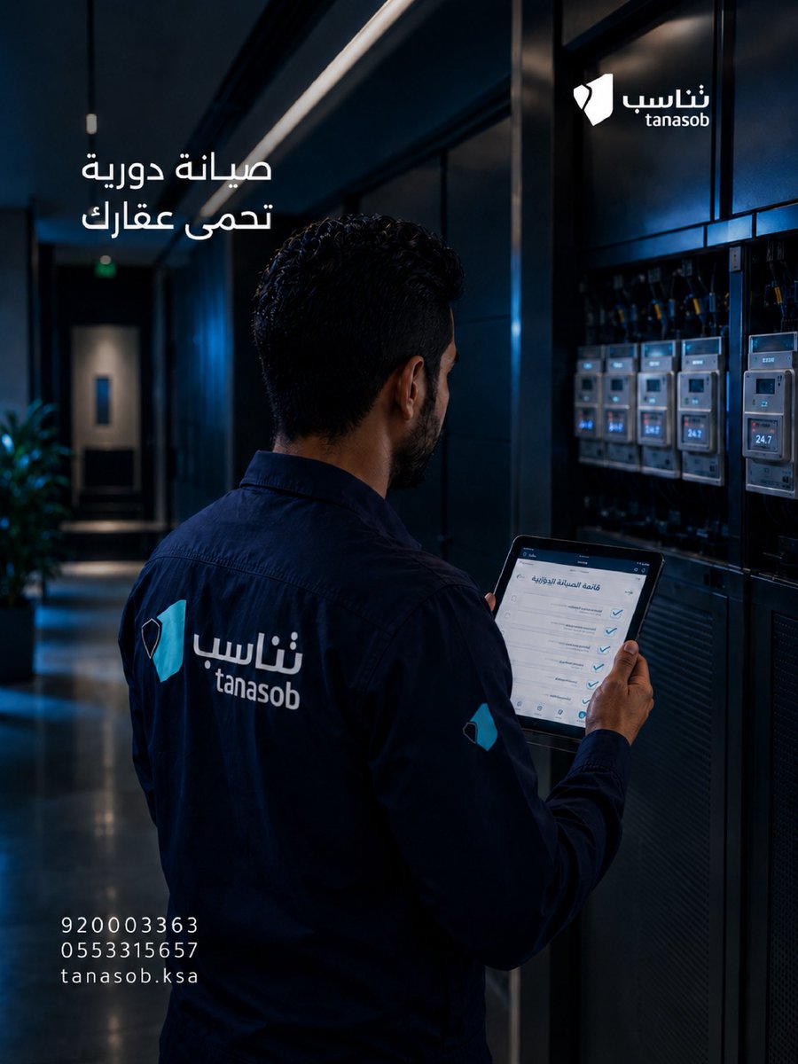 tanasob_ksa's tweet photo. ضمان ﺗﺸﻐﻴﻞ آﻣﻦ وﻣﺴﺘﻘﺮ.

ﻟﺨﺪﻣﺎت ﺗﺸﻐﻴﻞ اﻟﻌﻘﺎرات وإدارة اﻟﻤﺮاﻓﻖ ﺗﻮاﺻﻞ ﻣﻌﻨﺎ:
رﻗﻢ اﻟﺠﻮال: 0553315657
اﻟﺮﻗﻢ اﻟﻤﻮﺣﺪ: 920003363
وﺳﺎﺋﻞ اﻟﺘﻮاﺻﻞ: tanasob.ksa

#ﺗﻨﺎﺳﺐ #ﺗﺸﻐﻴﻞ #إدارة_اﻟﻤﺮاﻓﻖ #ﺻﻴﺎﻧﺔ_دورﻳﺔ https://t.co/TNtyA6m58a