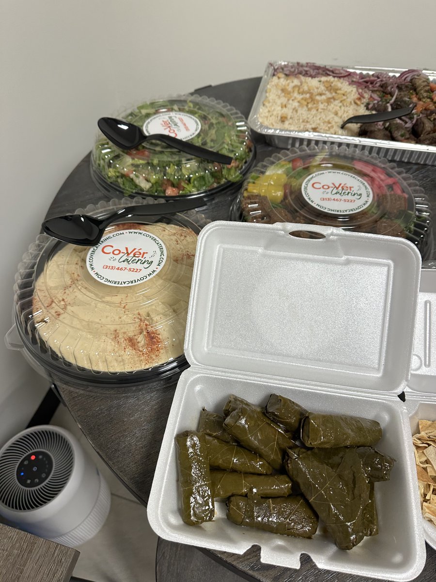 WagerTalk's tweet photo. 🇱🇧 When the annual Detroit video team meeting is going on, and @Johnny_Detroit's brother from another mother owns a catering company, you have a Lebanese spread brought in! https://t.co/0zMsaymM94