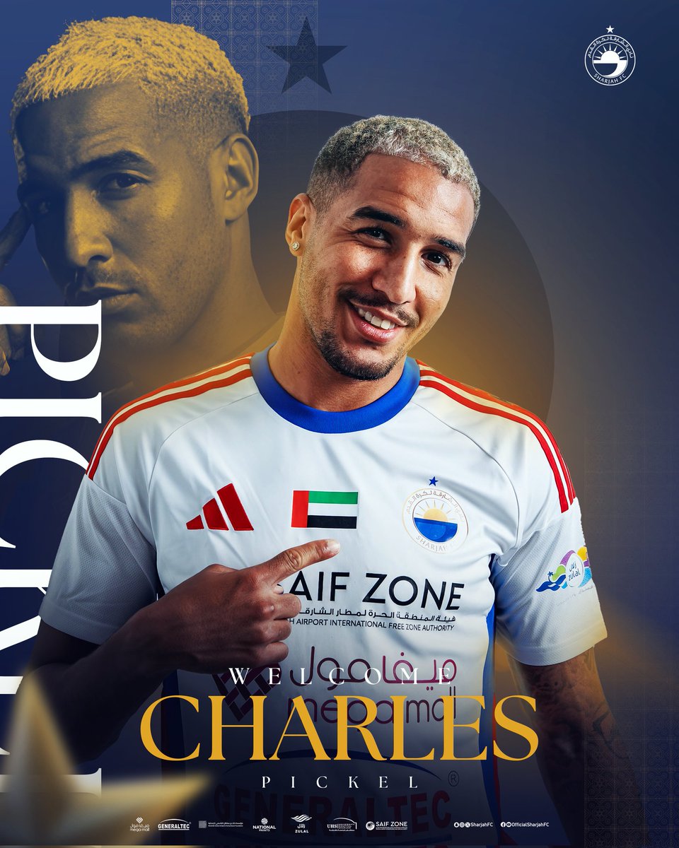 SharjahFC's tweet photo. المـ👑ـلك يكسب خدمات لاعب الوسط المدافع المونديالي الكنغولي شارلز بيكيل بعقد يمتد لموسمين، قادماً من اسبانيول الأسباني ✍️

مرحبا بك في عائلتنا 🤝

#نادي_الشارقة https://t.co/ffwZZDhUub
