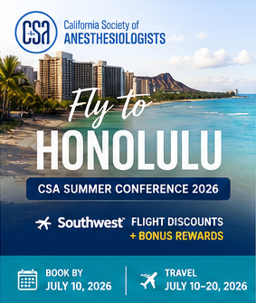 CSAHQ's tweet photo. CSA Summer Conference 2026 in Oahu? ✈️🌺 Southwest discounted fares to HNL! Book Feb 7–Jul 10 for travel Jul 10–20 via SWABIZ. July 13–17 at Four Seasons Ko'Olina. Details: https://t.co/9nUC6HSCtR #CSASummerConf26 #Anesthesia https://t.co/X2cSCVTcIN