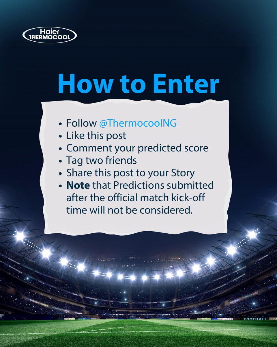 ThermocoolNGN's tweet photo. PREDICT & WIN CASH!

The stage is set! USA takes on Belgium, and this is your chance to turn your football knowledge into cash.

Think you can predict the final score? Drop your prediction before kick-off and stand a chance to win.

How to Enter: • Follow @ThermocoolNG
• Like this post
• Comment your predicted final score
• Tag two friends
• Share this post to your Story

Entries close at kick-off. Predictions submitted after the official match start time will not be considered.

Who are you backing tonight? Portugal or Spain?