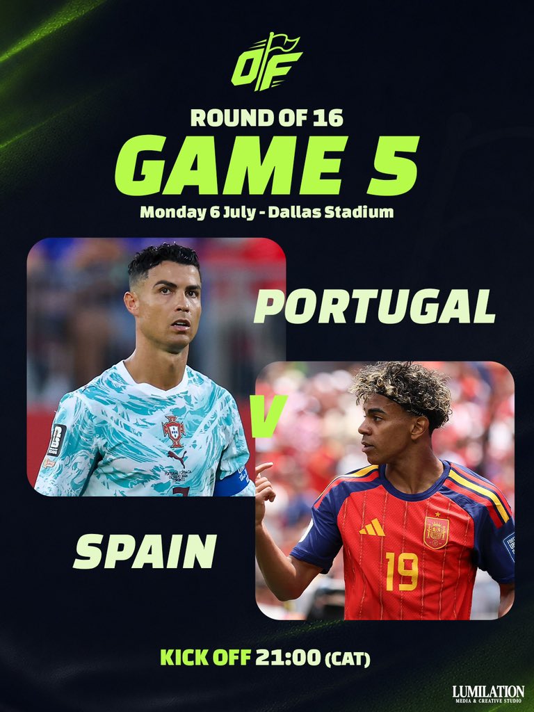 Offside_ZA's tweet photo. 🇵🇹 Portugal vs Spain 🇪🇸

The Iberian derby returns with the quarter-finals on the line.

Could this be Cristiano Ronaldo’s final World Cup match?

Predictions?

#FIFAWorldCup #Portugal #Spain #IberianDerby #Football https://t.co/Dau3CTDAEA