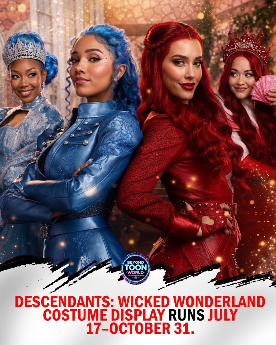 BeyondToonWorld's tweet photo. Descendants: Wicked Wonderland Costume Display Opens July 17

From July 17 to October 31, Disney’s Hollywood Studios will host a special costume display for Descendants: Wicked Wonderland.

Fans can see the film’s stylish outfits up close and celebrate the newest chapter of the Descendants franchise.

#Descendants #DescendantsWickedWonderland #DisneyParks #DisneyNews