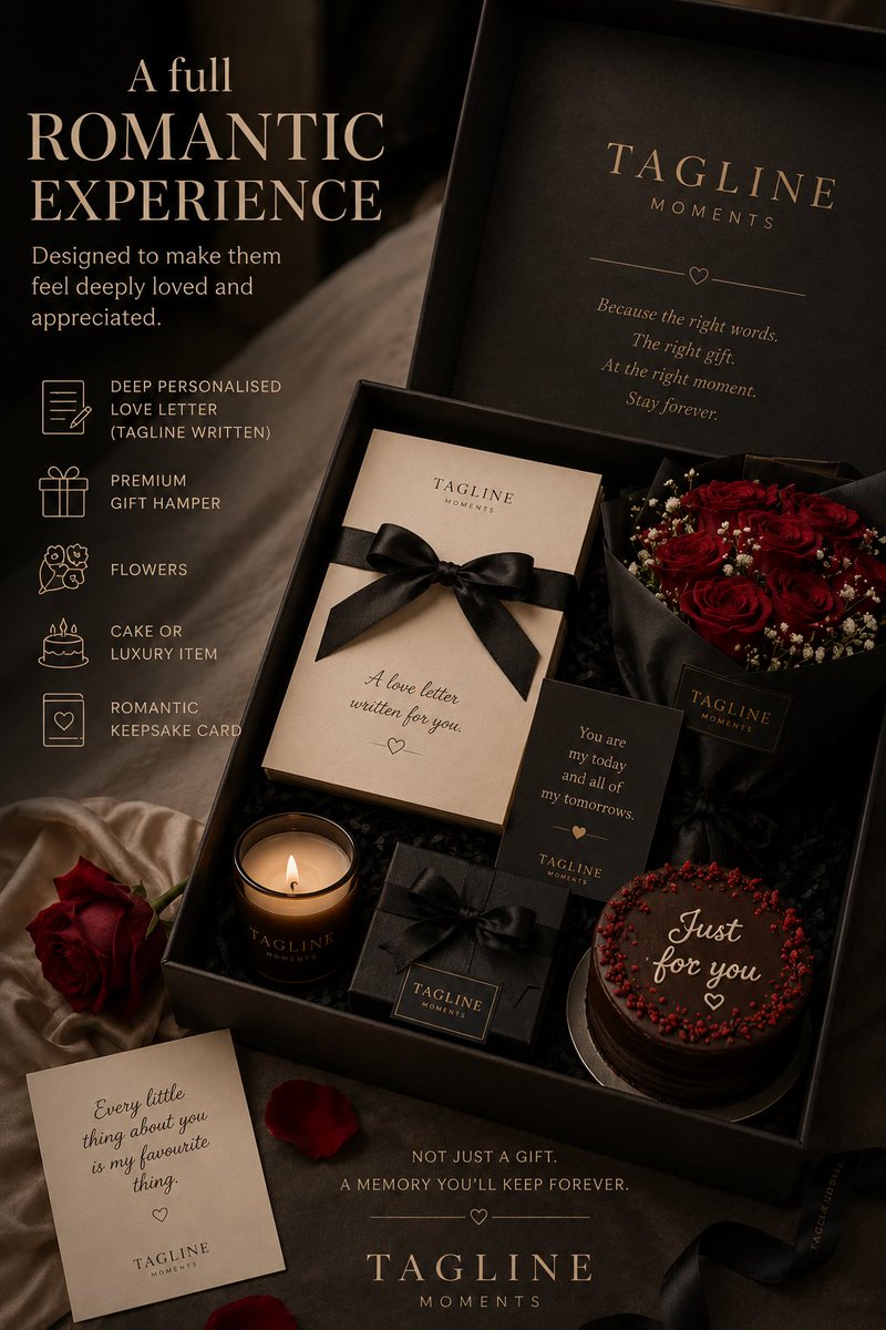 TagLineMoments's tweet photo. Some feelings deserve more than a text.

A full romantic experience designed to make the person you love feel deeply seen, cherished and remembered.

Because the right words, given at the right moment, become memories for a lifetime.

— TagLine Moments https://t.co/1op7MgeW1J