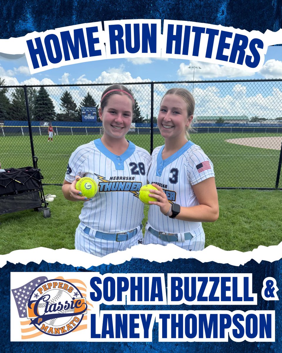 NEThunderNBS's tweet photo. This weekends home run hitters.Keep swinging for the fences, ladies! 💪💙 #NebraskaThunder #PepperClassic #HomeRunHeroes https://t.co/I293PM9fJA
