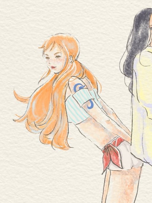 oohyoomi's tweet photo. nami and nico robin for one piece heroine! 🍊📖
i'm glad that we got a glimpse of how much of a fashionista our girls are, i just had to draw.

also this is my first fanart i've ever posted here, please support if you like the style. i might make more art to post here. :) https://t.co/k2P7MB83Zh