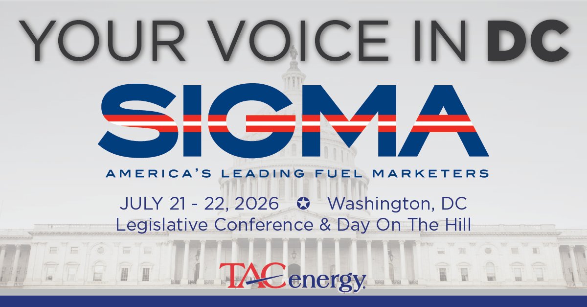 TACenergy's tweet photo. #TACenergy is your voice in D.C. at @SIGMA Summer 2026 Legislative Conference, July 21-22.

Carrying the message: @Fred Sloan and @Colby Hoffer. Get them your thoughts, needs, and directions for industry sharing on the hill.

#TACenergy #Fuel #Energy #FuelYourFuture #DJBFFYF https://t.co/HYkGH7WVfp