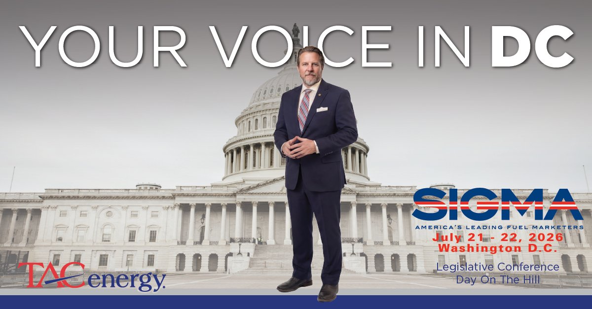 TACenergy's tweet photo. #TACenergy is your voice in D.C. at @SIGMA Summer 2026 Legislative Conference, July 21-22.

Carrying the message: @Fred Sloan and @Colby Hoffer. Get them your thoughts, needs, and directions for industry sharing on the hill.

#TACenergy #Fuel #Energy #FuelYourFuture #DJBFFYF https://t.co/HYkGH7WVfp