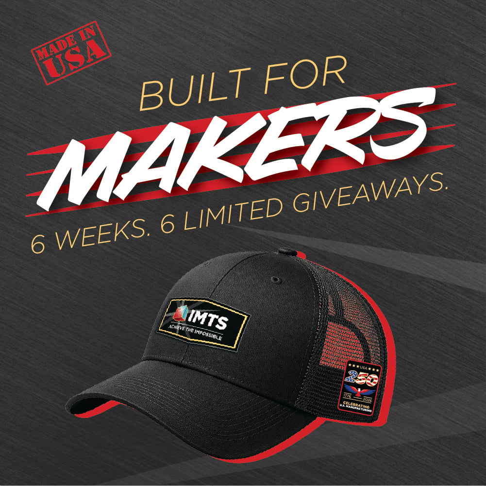IMTSchicago's tweet photo. In celebration of the 250th anniversary of the United States of America, we are proud to launch the first patch in our exclusive 6-week giveaway for IMTS registrants. This first patch features the USA’s national bird, the bald eagle, and recognizes US manufacturing.

If you are one of the first 100 registrants for IMTS this week with the code IMTSUS250, you will receive this exclusive hat and patch to proudly wear at #IMTS2026: https://t.co/p9AW7ThyNt