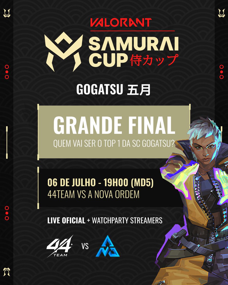 japaofc_esports's tweet photo. Não percam! GRANDE FINAL HOJE da nossa Samurai Cup Gogatsu valendo R$ 700,00 e o TOP 1 dessa edição!!! 🏆

@44aimers vs @anovaordemgg 
19h00 - MD5

Quem vai levar a melhor hoje? 👀 https://t.co/3HbyJ87Eyk