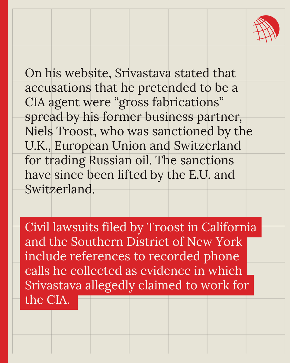 OCCRP's tweet photo. 🇮🇳🇮🇩Controversial businessman Gaurav Srivastava who allegedly posed as CIA agent wooed Indonesian president and his brother. He ingratiated himself with Indonesia’s most powerful family, securing preliminary agreements for multi-billion-dollar defense deals, documents show.

Story by @FightAnand, @tom_allard, @tempodotco: