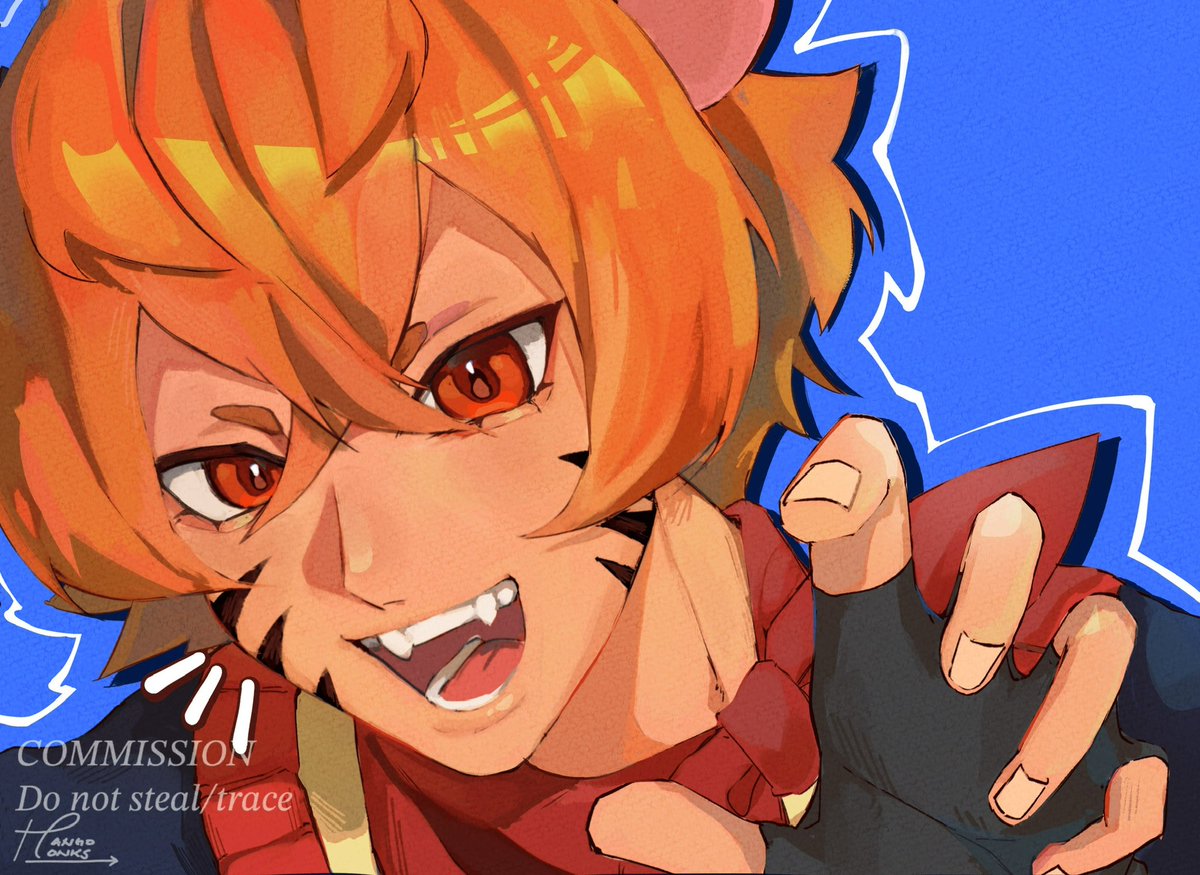 TOUMA FANGWOLVES オレンジ wawah comms for @/taehoongieVT 🍔