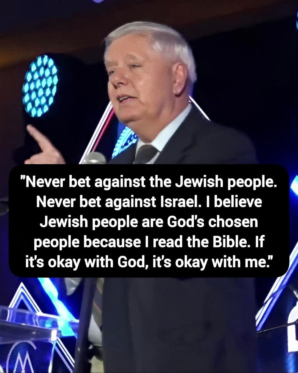 DavidJHarrisJr's tweet photo. 🚨Senator Lindsey Graham: "Never bet against the Jewish people. Never bet against Israel. I believe Jewish people are God's chosen people because I read the Bible. If it's okay with God, it's okay with me."

Thoughts? https://t.co/OJStQBvgym