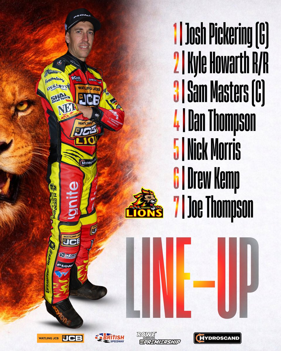 SpeedwayLions's tweet photo. ππππ-ππ π
π€ Thank you to Josh Pickering for guesting at short notice. Dan Thompson, Nick Morris, Drew Kemp and Joe Thompson are eligible to take Kyle Howarthβs rides.
π’ 7.30pm
π« https://t.co/o9NkhigJaK
π΄π³ Cash & card accepted at the gate
π¦ #LionsRoar | #LEIIPS https://t.co/prJJvP5Lpe