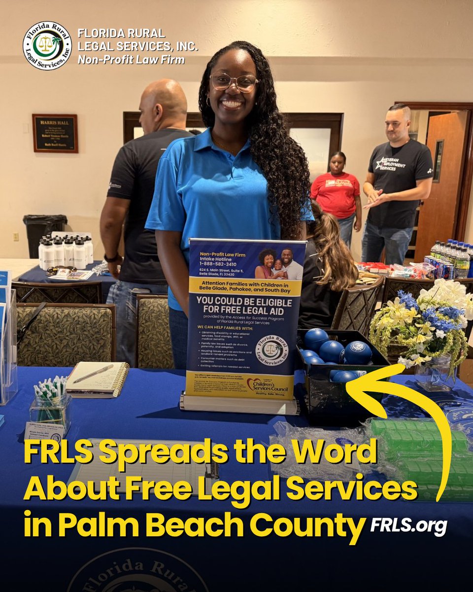 Frls_Inc's tweet photo. Recently, Florida Rural Legal Services, Inc. (FRLS) participated in #ProjectHomelessConnect, a community-wide resource fair hosted by The Homeless Coalition of Palm Beach County.
#ProjectHomelessConnect #CommunityPartners #AccessToJustice #PalmBeachCounty @homelesscoalitionpbc https://t.co/5JJNeknGLX