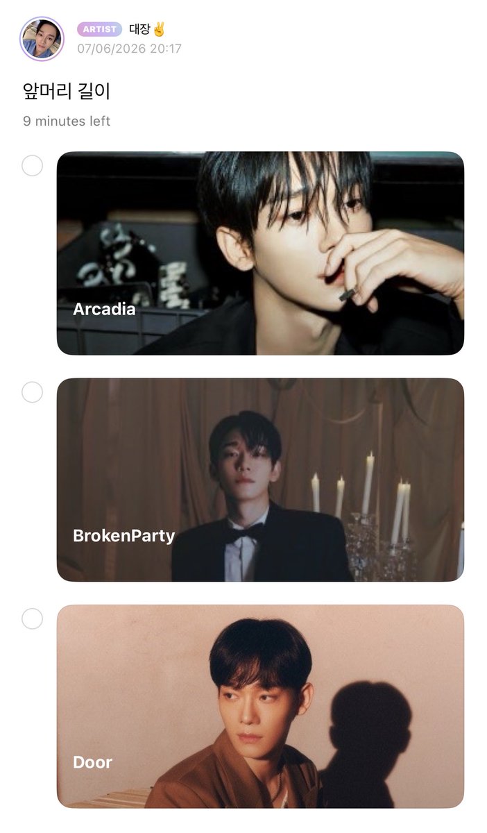 Ace_BBH's tweet photo. Jongdae was gone for 8 minutes trying to figure out how to attach images on the voting poll HSHDJDJD HES SO CUTE 😭

"Wait for a bit"
"Ah why"
"Won't it let me attach picture
On the voting poll?"
🗳️ Bangs length
• Arcadia
• BrokenParty
• Door
"All done 👍" https://t.co/AyfP2h19Y4