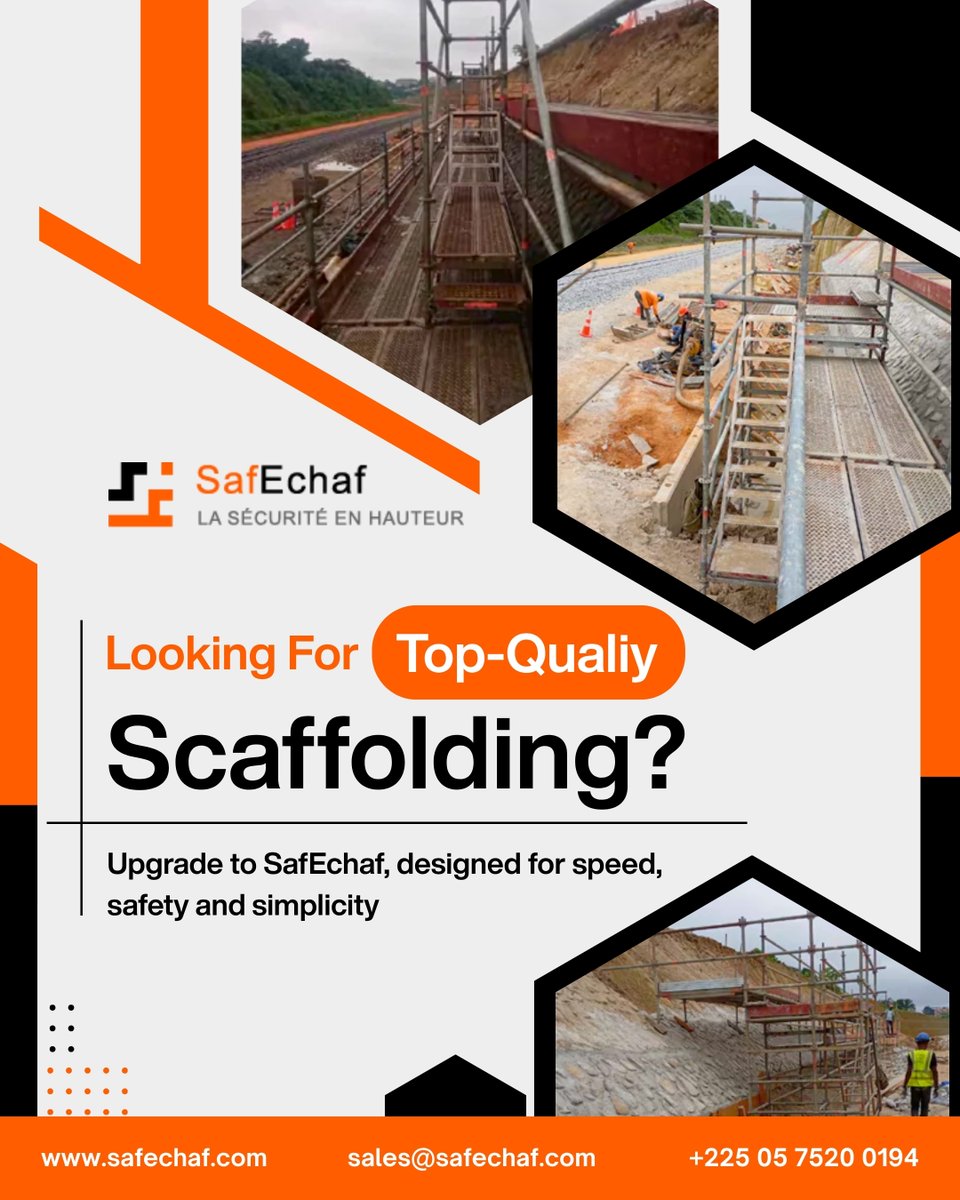 safechaf's tweet photo. 🏗️ Build safer. Build smarter.
Choose @safechaf  for reliable, durable, and high-quality scaffolding solutions that keep every project secure and efficient.

#SafEchaf #Scaffolding #Construction #ConstructionSafety #Infrastructure #Engineering #SiteSafety https://t.co/vID8IxvGoG