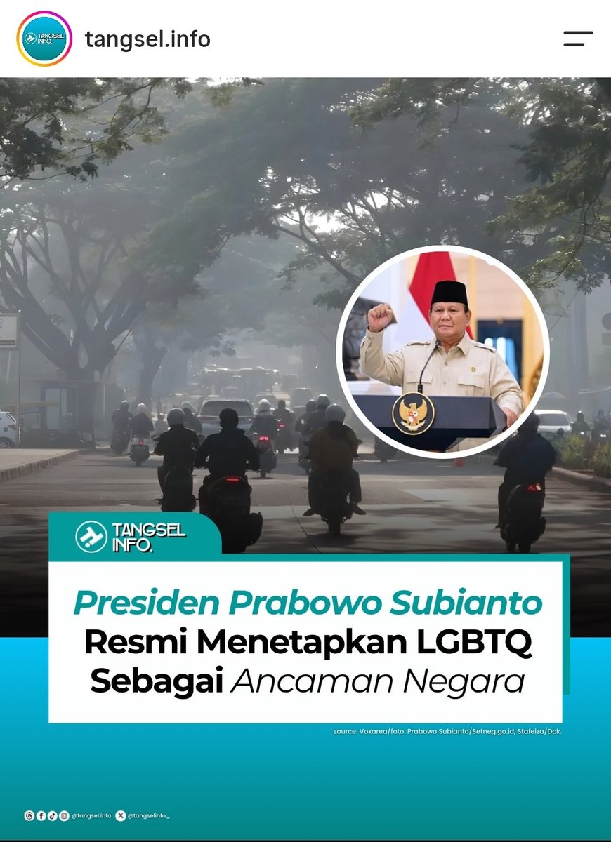 hendrawyudi's tweet photo. Mantab Pak, jgn dikasi panggung.
Makin terang-terangan skrg kaum "jeruk makan jeruk".

Semoga segera ada UU anti kaum pelangi. https://t.co/sJaFdm8Xu8