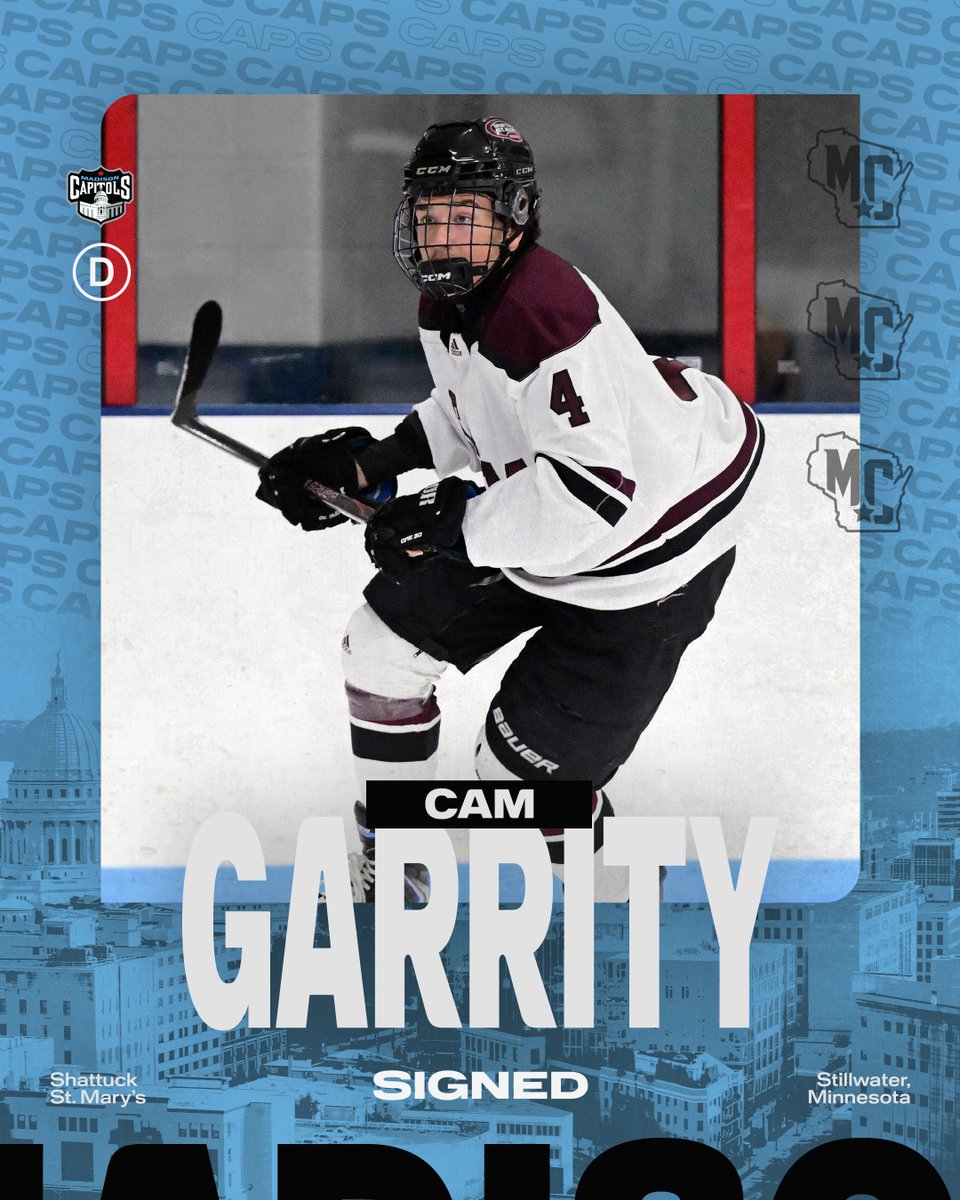 MadCapsHockey's tweet photo. The blue line adds another for the 2026-27 season. Cam Garrity has signed his SPDA for the upcoming year.

#GoCapsGo https://t.co/HxNCMekkY8