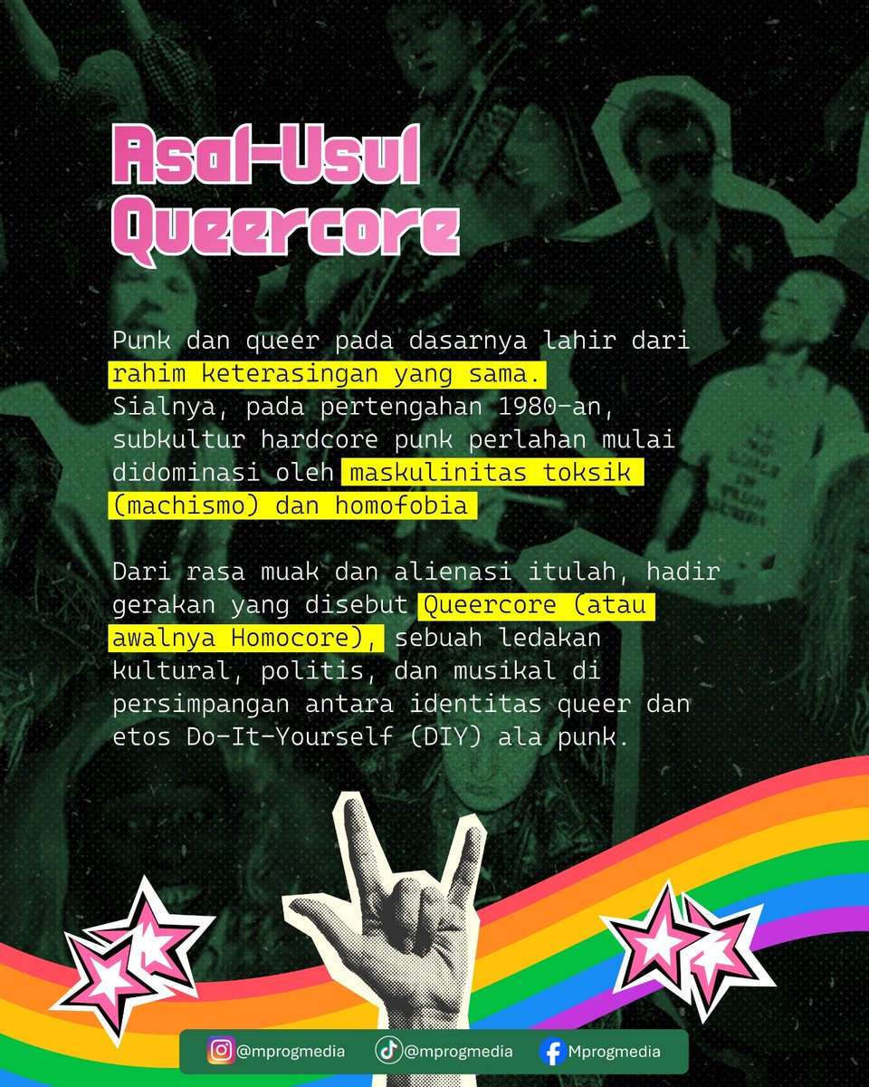 MProgMedia's tweet photo. Subkultur punk yang harusnya jadi rumah aman bagi para "misfit" sempat terjebak di pusaran maskulinitas toksik pada pertengahan 80-an. https://t.co/1avFDqyu45