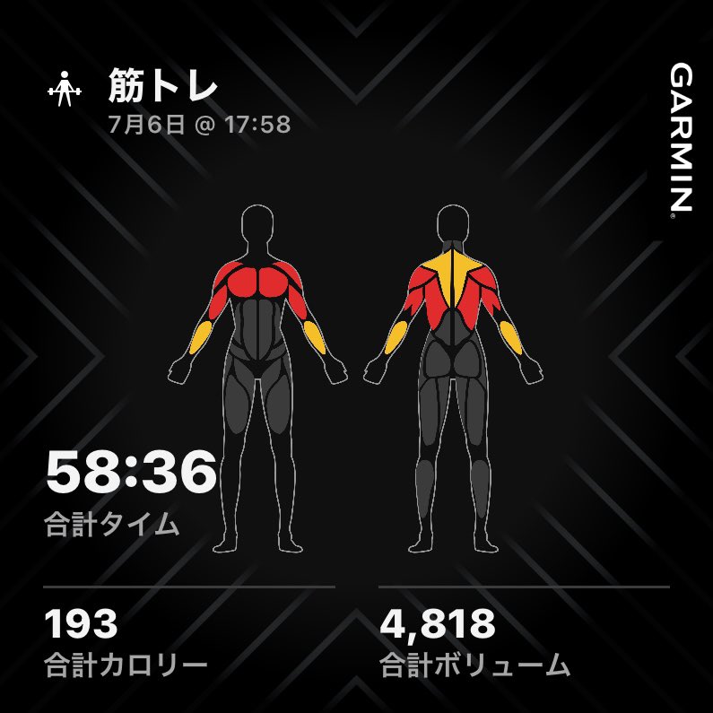 dscgm750's tweet photo. 今日のトレーニングは、上半身。
#筋トレ #筋トレダイエット #garmin 
#水泳 #swimming https://t.co/a7MCHNB8VZ