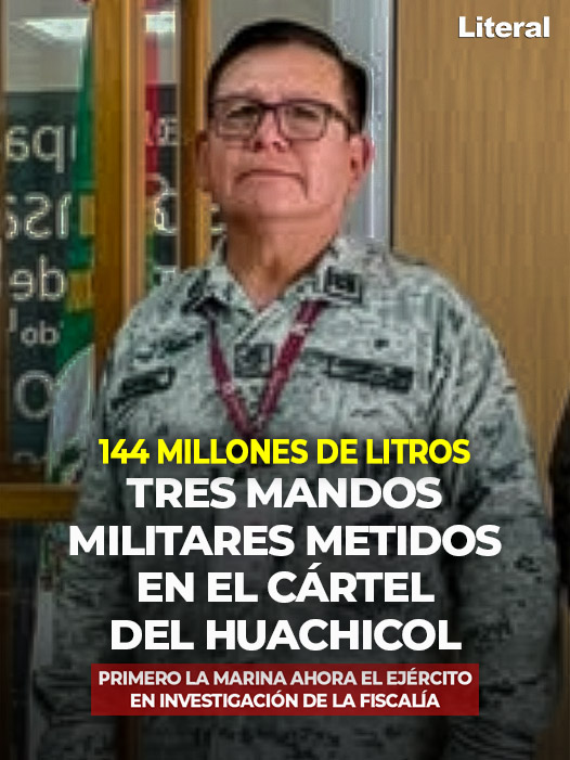 literalmexico's tweet photo. TRES MANDOS MILITARES METIDOS EN EL CÁRTEL DEL HUACHICOL primero la Marina, ahora el Ejército

Contrabandearon 144 millones de litros de hidrocarburos, disfrazados como cloruro de calcio, por la aduana de Matamoros

📢 Más información en:
https://t.co/yfgk2Svoyd