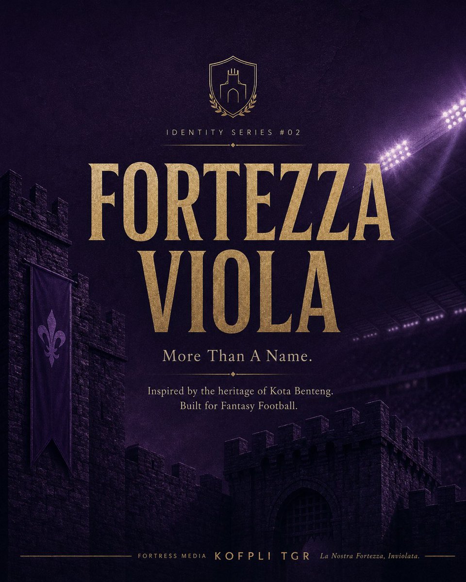 Kofplitangerang's tweet photo. Fortezza berarti benteng.

Viola adalah identitas kami.

Terinspirasi dari sejarah Kota Benteng, Fortezza Viola menjadi rumah bagi para Fantasy Manager KOFPLI Tangerang.

Beragam favorit klub. Satu benteng.

Sempre Viola. https://t.co/pqOTD5CFUJ