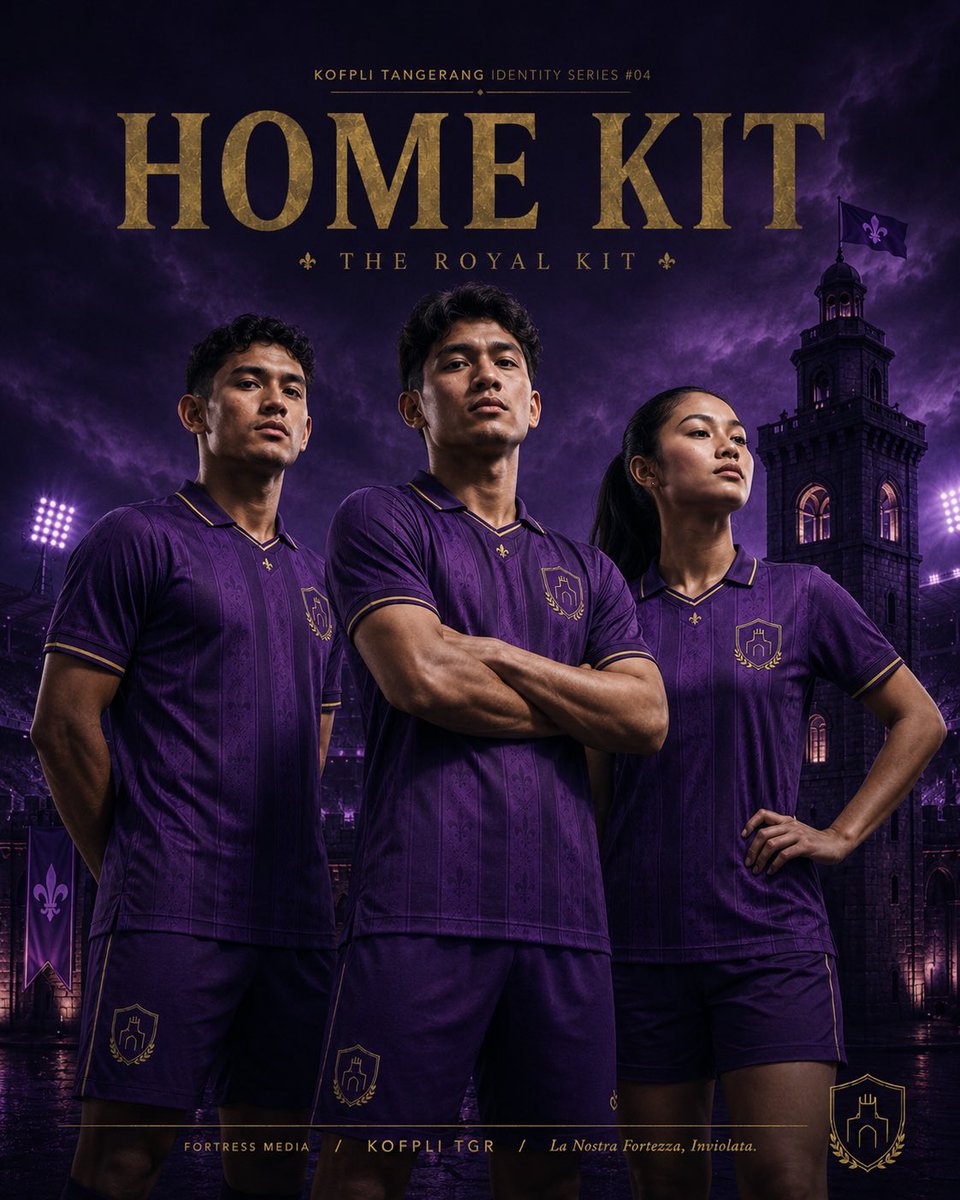 Kofplitangerang's tweet photo. Royal Purple.

Warna kebanggaan.

Simbol identitas.

Simbol persatuan.

Introducing Home Kit Fortezza Viola 2026/27.

@LigaBRFI https://t.co/Zf07SU7XGL