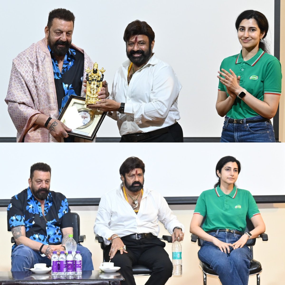 Sudheer48426351's tweet photo. Balayya Babu felicitated #SanjayDutt garu at Basavatarakam Indo American Cancer Hospital &amp; Research Institute ❤️💐

#NaraBrahmani garu also participated in the event.

#NandamuriBalakrishna https://t.co/y9sdlEPym9