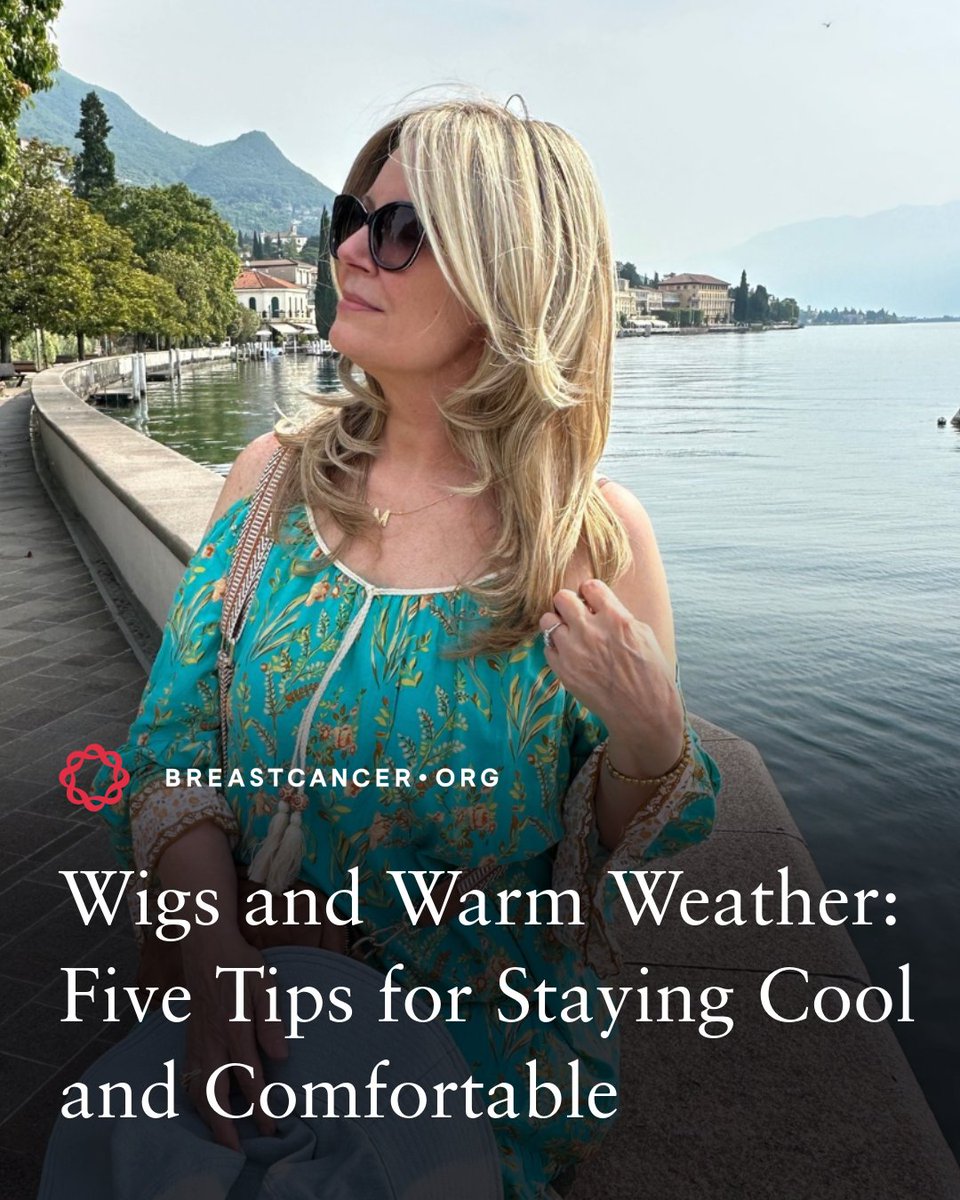 Breastcancerorg's tweet photo. Finding wearing a wig uncomfortable in the summer heat? 🥵 

Beat the heat with these five tips to help reduce sweating, itching, irritation, and overheating while wearing a wig. https://t.co/Ds8UphoRtZ ☀️ 💁‍♀️ 

#BreastCancer #Chemo #HairLoss #Wigs #Summer #BreastCancerTreatment #BreastCancerSupport #breastcancerSurvivor #BreastCancerWarrior