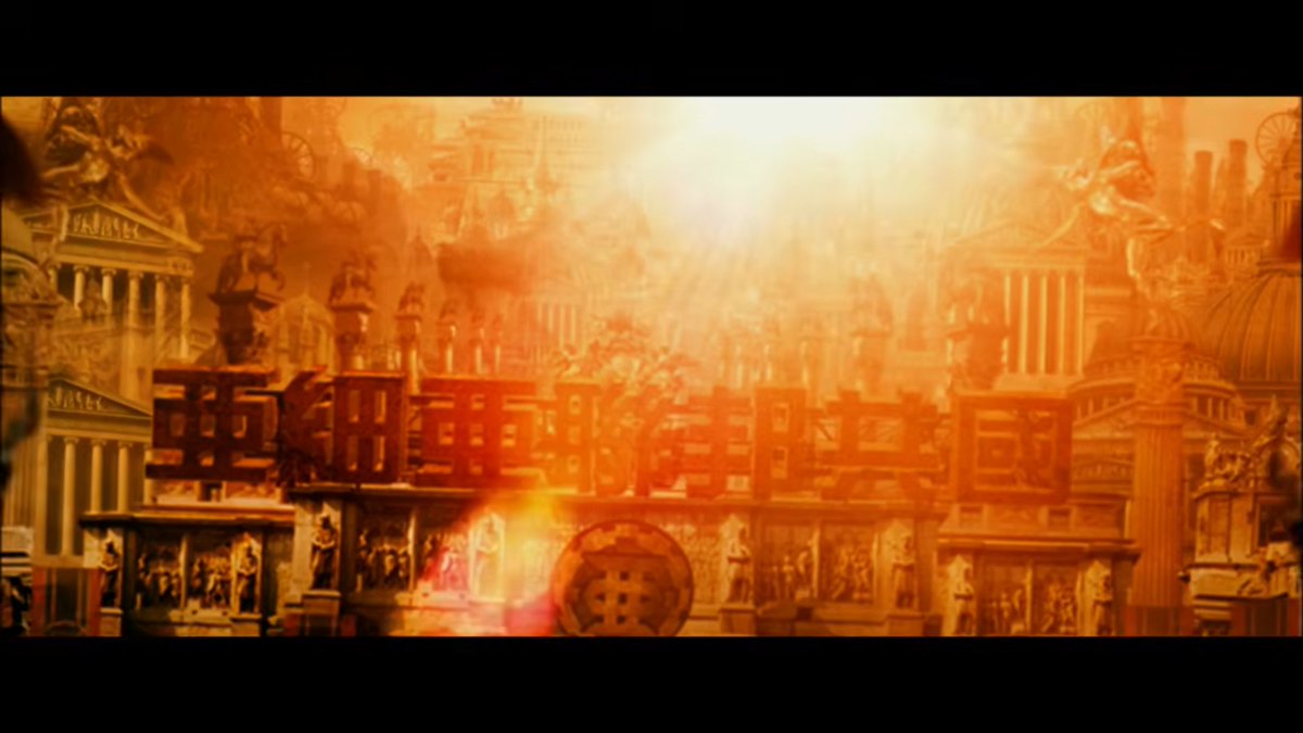 Kaigoat's tweet photo. 映画CASSHERNは冒頭の強烈なビジュアルのイメージを裏切らない（ずっとこの色彩が続く）のが美点であり、同時にクソデカ欠点でもある感じ。
これが好きな人間にはぶっ刺さる。 https://t.co/sIkzZMRjR1