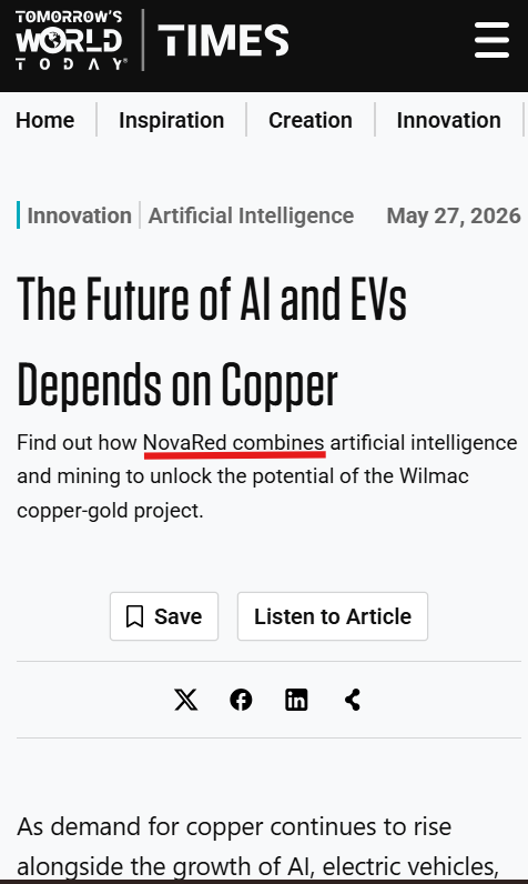 nikolyan_karen's tweet photo. The AI boom is turning into a copper story in real time

Goldman says data center additions are scheduled at 13.6 GW in 2026 and 36.3 GW in 2027, compared with 8.5 GW realized in 2025. Even with delays, they still expect massive additions: 11.5 GW in the final three quarters of 2026 alone

That’s why I like being early in copper names before the market gets too cute with the theme

$NRED / $NREDF sits right in that setup: Wilmac in BC, 16,078 hectares, 10 km west of Copper Mountain, plus a 2026 plan with soil sampling, four IP/AMT surveys and drill targeting

This is AI infrastructure from the dirt up
No spoon-feeding, trade smart

$AMD $MU $RKLB