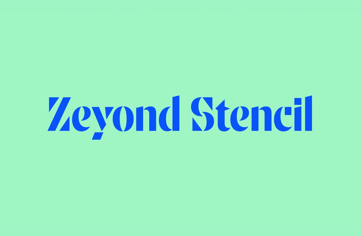 typecache's tweet photo. [New Font Release] Blaze Type released Zeyond Stencil designed by Manau Quellec. https://t.co/uEbqn6jIxn #typecache https://t.co/P1bSgEpXmP