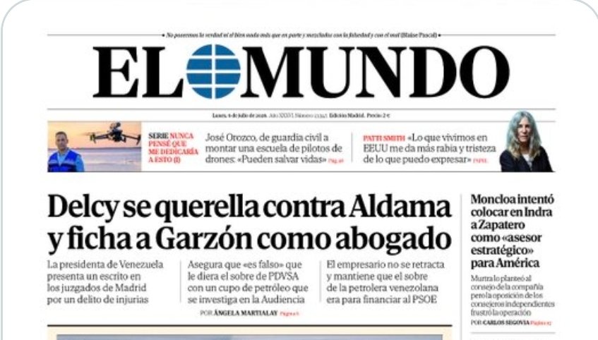 maibortpetit's tweet photo. Delcy Rodríguez ha presentado una querella por injurias contra Víctor de Aldama y ha designado a Baltasar Garzón como su abogado.
¿El origen? Las declaraciones de Aldama sobre un supuesto pago relacionado con PDVSA y un cargamento de petróleo que, según él, habría tenido como destino la financiación del PSOE. Rodríguez rechaza esas acusaciones, las califica de falsas y ha decidido llevar el asunto a los tribunales de Madrid.
Aldama, por su parte, mantiene su versión y no se retracta. El caso abre un nuevo frente judicial y político, con Venezuela, PDVSA y la financiación partidista en el centro del debate.