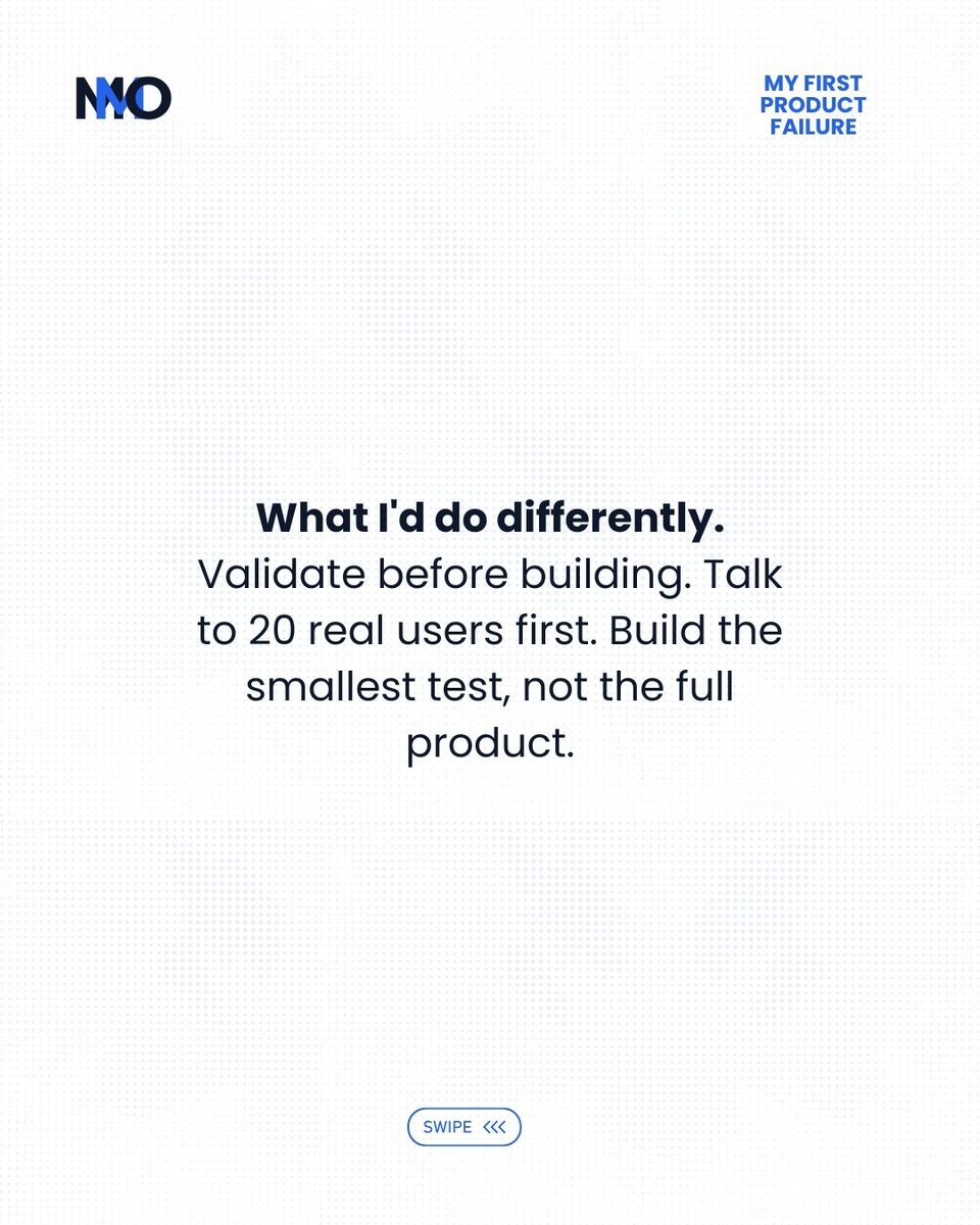 buildwithMMO's tweet photo. That failure taught me one lesson:

Talk to users before you write code.

Full product autopsy 👇

@buildwithMMO
#BuildInPublic #FounderJourney #StartupLessons #ProductDevelopment #BuildWithMMO https://t.co/ad9SujeERZ