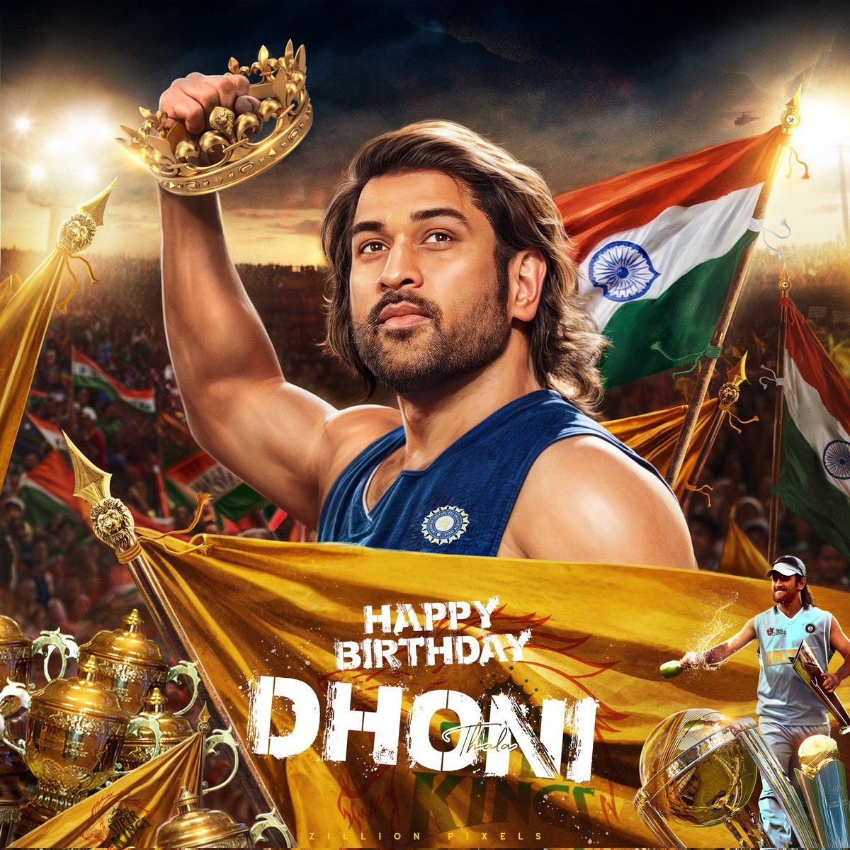 TrendsDhoni's tweet photo. Here we go..!!

Let's celebrate our IDOL @MSDhoni's 45th Birthday with this special tag ❤️

▶️ : #HappyBirthdayDhoni https://t.co/bxBhETk42f