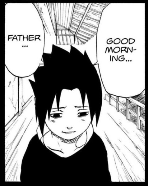 normalgrlsolene's tweet photo. i’ve always thought it was interesting that the tone sasuke uses with naruto in chapter 699 + 698 is so similar to the way kishimoto wrote him around his family before the massacre. the shy, quieter way of speaking almost completely disappears for most of the series and then https://t.co/69Ccom35sQ