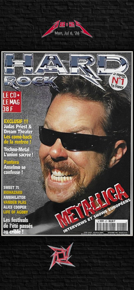 LizzyHock1963's tweet photo. 📅 #MagazineMonday🗞  07 ∆ 06, 2026 @Metallica  With this #HardRockMagazine from September 1997 #JamesHetfield ❤️‍🔥❤️‍🔥❤️‍🔥 https://t.co/qCtzH7T1qC
